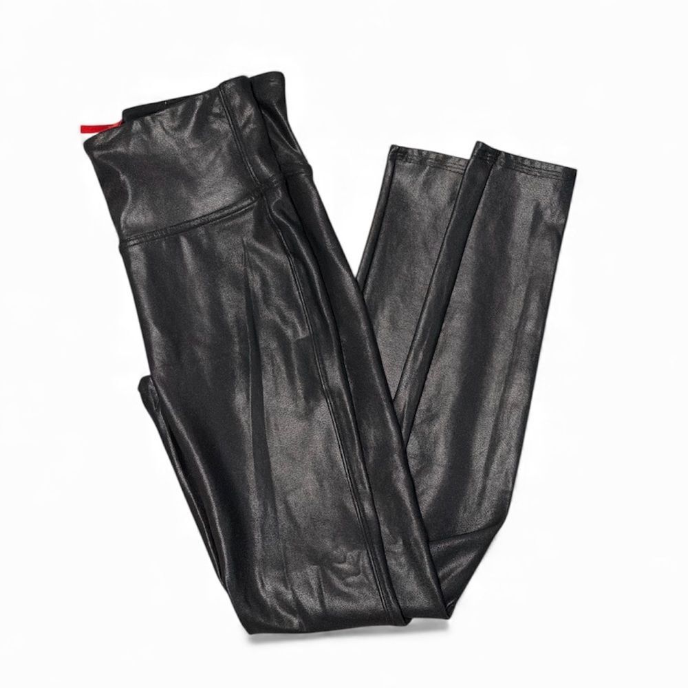 Spanx Black Metallic Shiny Women’s dressy casual leggings Small